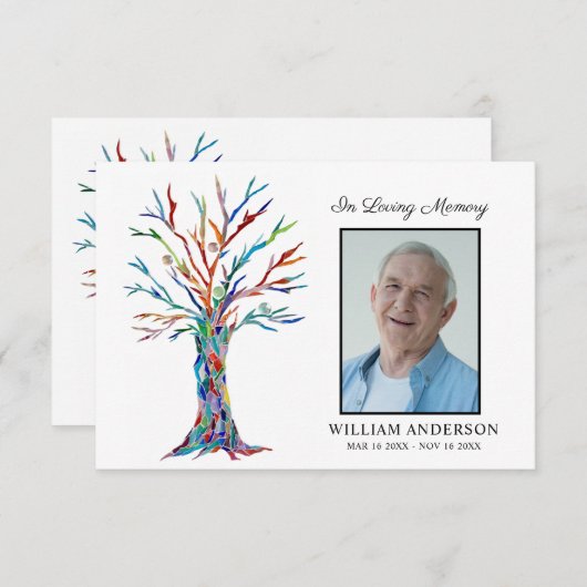 悔やみや弔慰葬儀記念ありがとう写真 (正面/裏面)