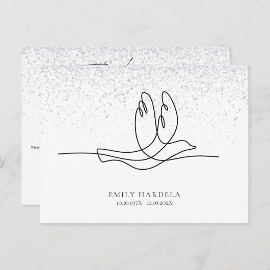 悔やみや弔慰葬儀記念サンキューカード ポストカード (正面/裏面)