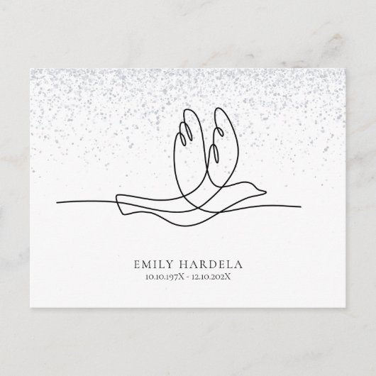 悔やみや弔慰葬儀記念サンキューカード ポストカード (正面)