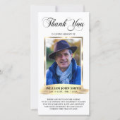 悔やみや弔慰葬儀記念ホワイトありがとう写真 サンキューカード (正面)