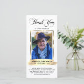 悔やみや弔慰葬儀記念ホワイトありがとう写真 サンキューカード (スタンド正面)
