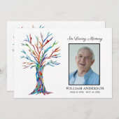 悔やみや弔慰葬儀記念撮影 サンキューカード (正面/裏面)