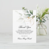 悔やみや弔慰葬儀THANK YOU水彩緑 サンキューカード (スタンド正面)