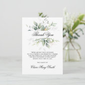 悔やみや弔慰葬儀THANK YOU水彩緑 サンキューカード (スタンド正面)