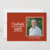 悔やみや弔慰葬式サンキュー(鳥)ショウジョウコウカンチョウ鳥 |写真 サンキューカード (裏面)