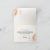 悔やみや弔慰葬式パンパスグラスベージュブルー サンキューカード (内部)