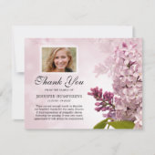 悔やみや弔慰葬式ピンクフローラ サンキューカード (正面)