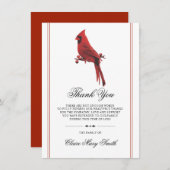 悔やみや弔慰葬礼(鳥)ショウジョウコウカンチョウ鳥 サンキューカード (正面/裏面)