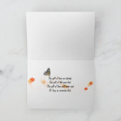 悔やみや弔慰蝶のオレンジ色のメキシコのハニーサックル カード (内部)