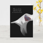 悔やみや弔慰蝶の白蓮 カード (黄色い花)