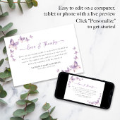 悔やみや弔慰蝶の葬儀 サンキューカード