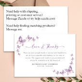 悔やみや弔慰蝶の葬儀 サンキューカード