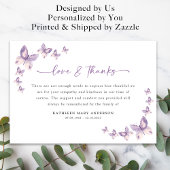 悔やみや弔慰蝶の葬儀 サンキューカード