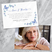 悔やみや弔慰蝶フォト葬儀 サンキューカード