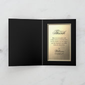 悔やみや弔慰記念エレガント金ゴールド写真ありがとう カード (内部)