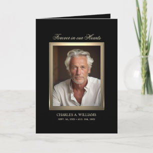 悔やみや弔慰記念エレガント金ゴールド写真ありがとう カード