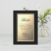 悔やみや弔慰記念エレガント金ゴールド写真ありがとう カード (スタンド正面)