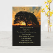 悔やみや弔慰記念スピリチュアル詩オークの木 カード (黄色い花)