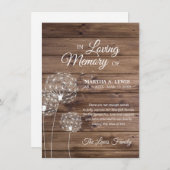 悔やみや弔慰記念ダンデリオンパ素朴ッピありがとう サンキューカード (正面/裏面)