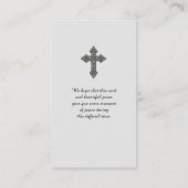 悔やみや弔慰記念写真祈りの言葉カード 名刺 (裏面)