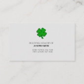 悔やみや弔慰記念写真祈りの言葉カード 名刺 (裏面)