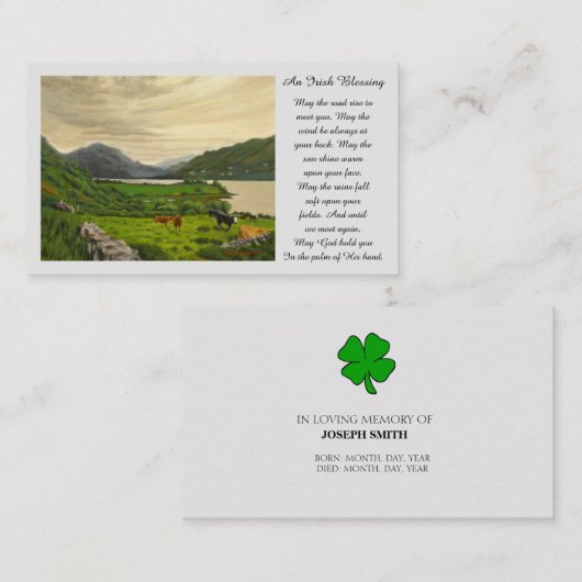 悔やみや弔慰記念写真祈りの言葉カード 名刺 (正面/裏面)