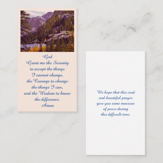 悔やみや弔慰記念写真記念カード 名刺 (正面/裏面)