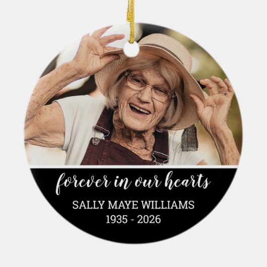 悔やみや弔慰記念愛の記憶のフォトセラミック  セラミックオーナメント (裏面)