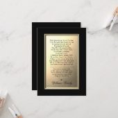 悔やみや弔慰記念金ゴールドPHOTOありがとうご詩 カード (正面/裏面インサイチュ)