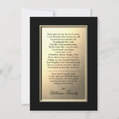 悔やみや弔慰記念金ゴールドPHOTOありがとうご詩 カード (正面)
