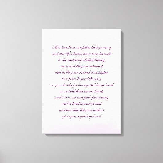 悔やみや弔慰詩 キャンバスプリント (正面)