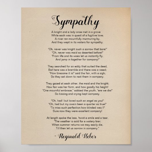 悔やみや弔慰詩Reginald Heber Vintage Poster ポスター (正面)