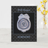 悔やみや弔慰警察バッジ法執行部 カード (黄色い花)