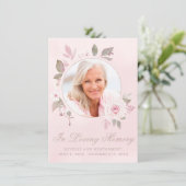 悔やみや弔慰赤面バラフローラ記念写真 サンキューカード (スタンド正面)