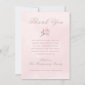 悔やみや弔慰赤面バラフローラ記念写真 サンキューカード (裏面)