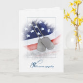 悔やみや弔慰軍隊ドッグタグオンフラグ カード (黄色い花)