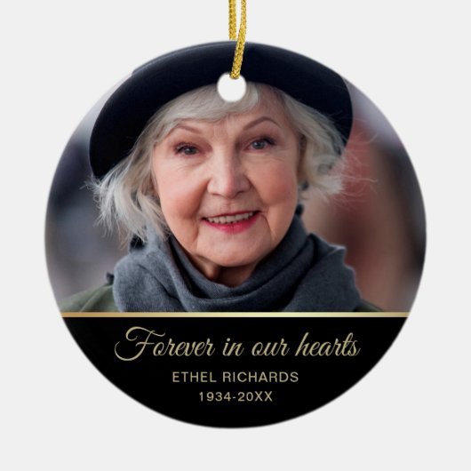 悔やみや弔慰追悼碑 | 2枚の写真 セラミックオーナメント (正面)