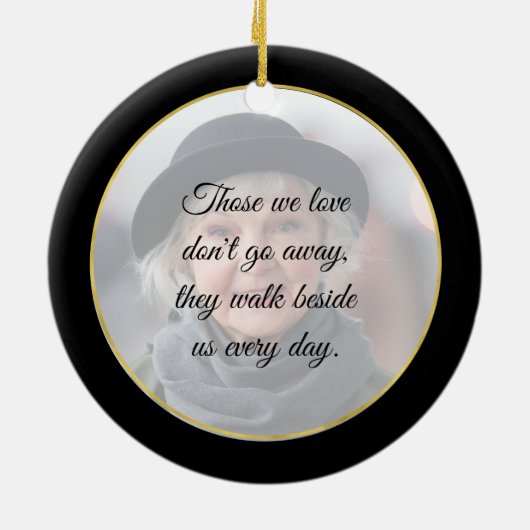 悔やみや弔慰追悼碑 | 2枚の写真 セラミックオーナメント (裏面)