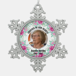 悔やみや弔慰追悼記念[カスタマイズ] スノーフレークピューターオーナメント