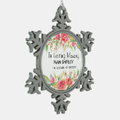 悔やみや弔慰追悼記念[カスタマイズ] スノーフレークピューターオーナメント (左)