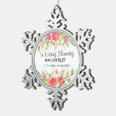 悔やみや弔慰追悼記念[カスタマイズ] スノーフレークピューターオーナメント (右)