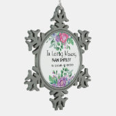 悔やみや弔慰追悼記念[カスタマイズ] スノーフレークピューターオーナメント (左)