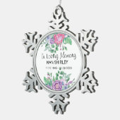 悔やみや弔慰追悼記念[カスタマイズ] スノーフレークピューターオーナメント (右)