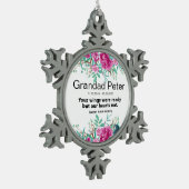 悔やみや弔慰追悼記念[カスタマイズ] スノーフレークピューターオーナメント (左)