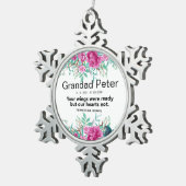 悔やみや弔慰追悼記念[カスタマイズ] スノーフレークピューターオーナメント (右)