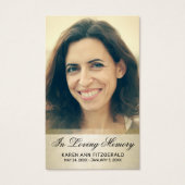 悔やみや弔慰金ゴールドきらめく写真追悼カード (正面)