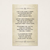 悔やみや弔慰金ゴールドきらめく写真追悼カード (裏面)