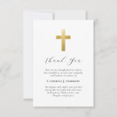 悔やみや弔慰金ゴールドクロスフォト葬儀 サンキューカード (正面)
