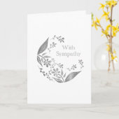 悔やみや弔慰銀エレガントグリッターフローラ カード (黄色い花)