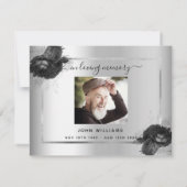 悔やみや弔慰銀フローラ写真サンキューカード (裏面)